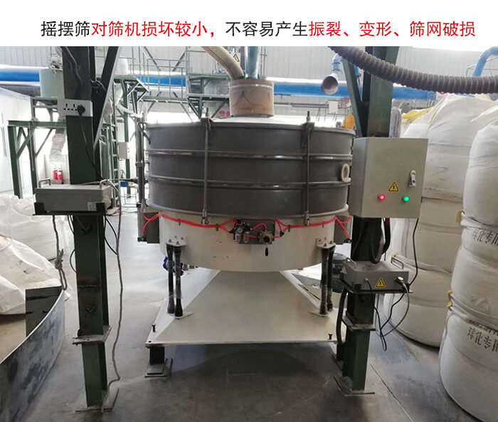 搖擺篩沒有振動(dòng)力借助的主要是篩箱搖晃，所以磨損較小。